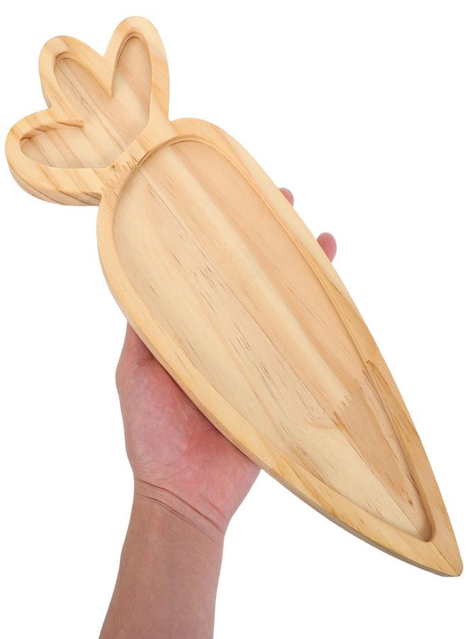 SHINEOFI Easter Wooden Serving Platters, Carrot Shape Charcuterie Board, Spring Easter Wood Snack Cheese Trays for Home Spring Holiday Party Table Decorations Supplies - Image 3