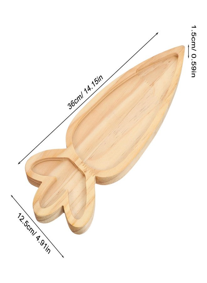 SHINEOFI Easter Wooden Serving Platters, Carrot Shape Charcuterie Board, Spring Easter Wood Snack Cheese Trays for Home Spring Holiday Party Table Decorations Supplies - Image 2