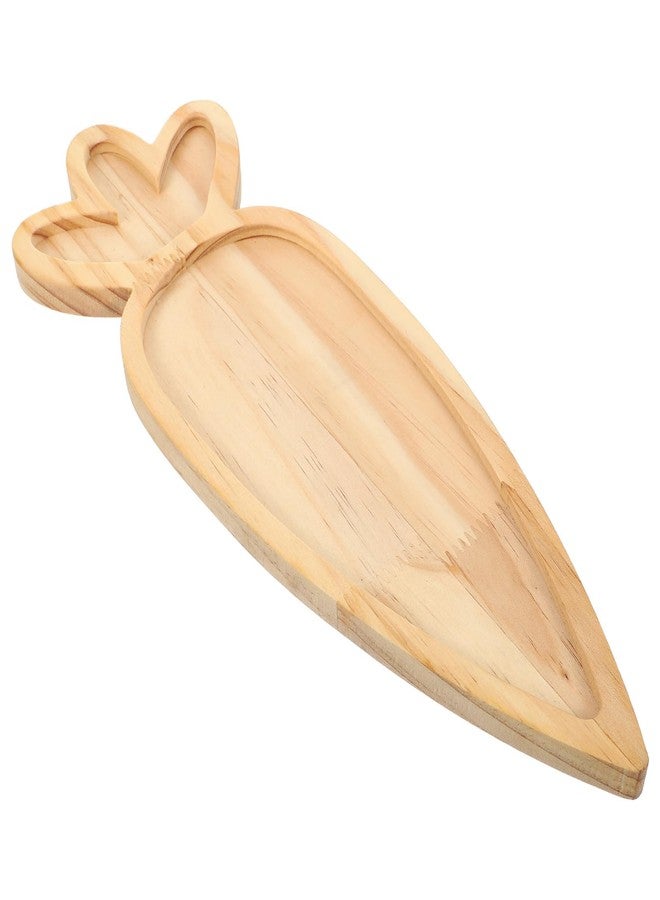 SHINEOFI Easter Wooden Serving Platters, Carrot Shape Charcuterie Board, Spring Easter Wood Snack Cheese Trays for Home Spring Holiday Party Table Decorations Supplies - Image 1