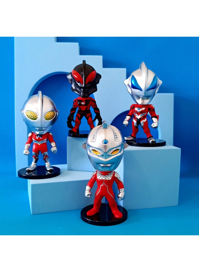 Generic - Big Head Ultraman Blind Box Handmade Children's Toys Primary School Boys Cake Gift Doll Decoration Car Ornaments-Color:1 Ultraman 3rd Generation [set Of 8]-Specifications:Boxed - Image 1