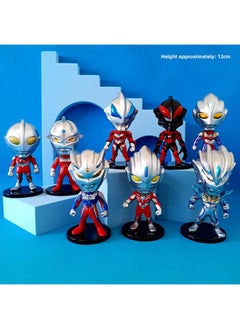 Big Head Ultraman Blind Box Handmade Children's Toys Primary School Boys Cake Gift Doll Decoration Car Ornaments-Color:1 Ultraman 3rd Generation [set Of 8]-Specifications:Boxed