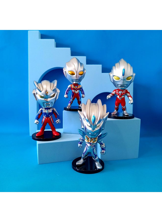 Generic - Big Head Ultraman Blind Box Handmade Children's Toys Primary School Boys Cake Gift Doll Decoration Car Ornaments-Color:1 Ultraman 3rd Generation [set Of 8]-Specifications:Boxed - Image 1