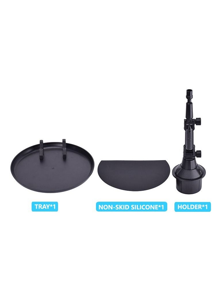 QP Adjustable Car Tray Table for Eating with Phone Slot and Swivel Arm Black  - Image 5