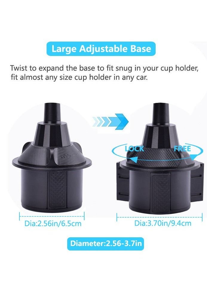 QP Adjustable Car Tray Table for Eating with Phone Slot and Swivel Arm Black  - Image 4
