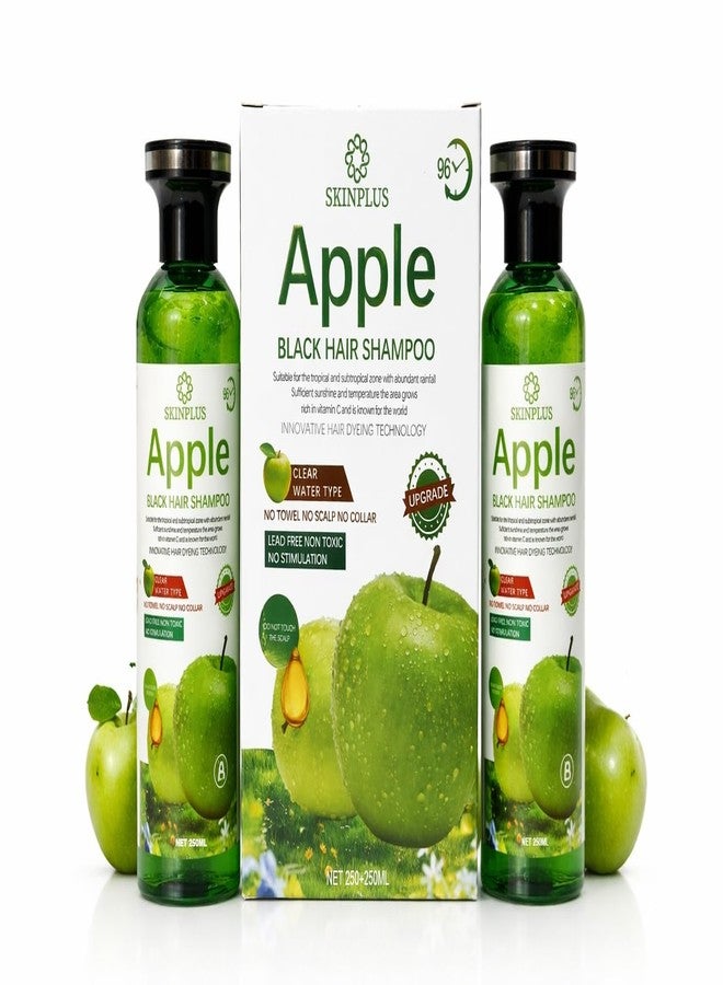 SKINPLUS Apple Clear Water Type Black Hair shampoo - Ammonia Free Herbal Hair Color Solution with No Towel & No Collar Stain 250ML+250ML(bottle) - Image 1
