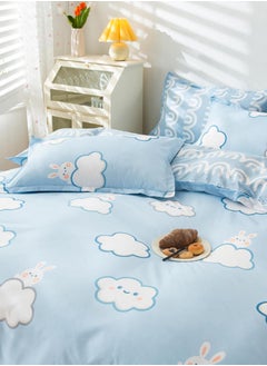 Sharpdo 4-Pieces Quilt Set Polyester Soft Bed Sheet Set Comforters without Core with 1Quilt Cover 150x200 cm 1 Flat Sheet and 2 Pillowcases  - Image 4