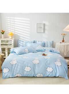 Sharpdo 4-Pieces Quilt Set Polyester Soft Bed Sheet Set Comforters without Core with 1Quilt Cover 150x200 cm 1 Flat Sheet and 2 Pillowcases  - Image 2