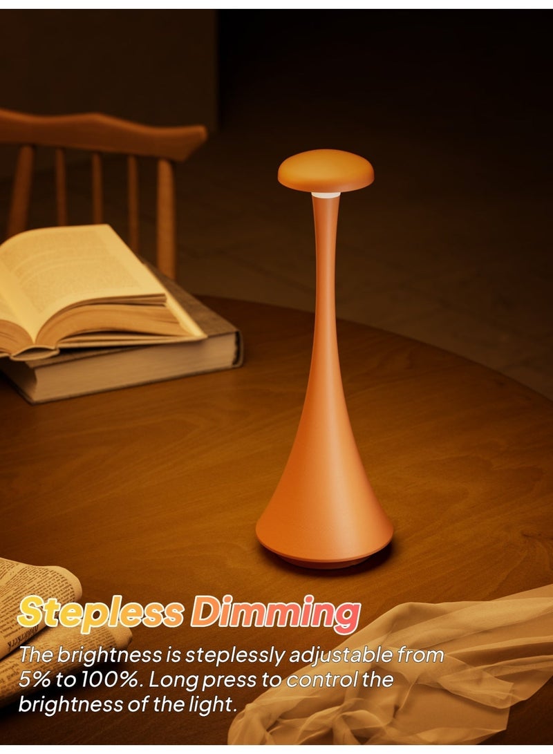 Touch Control LED Table Lamp – Rechargeable & Cordless with 3-Color Dimmable Light, Matte Plastic Shade, USB Charging – Modern Portable Downlight for Bedroom, Dining Table, Office, and Reading – Elegant Gift for Home Decor - Image 3