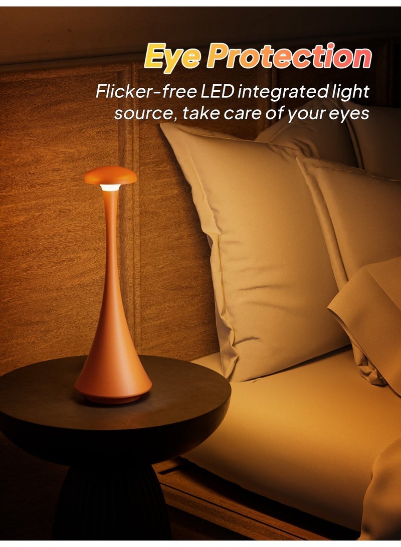 Touch Control LED Table Lamp – Rechargeable & Cordless with 3-Color Dimmable Light, Matte Plastic Shade, USB Charging – Modern Portable Downlight for Bedroom, Dining Table, Office, and Reading – Elegant Gift for Home Decor - Image 5