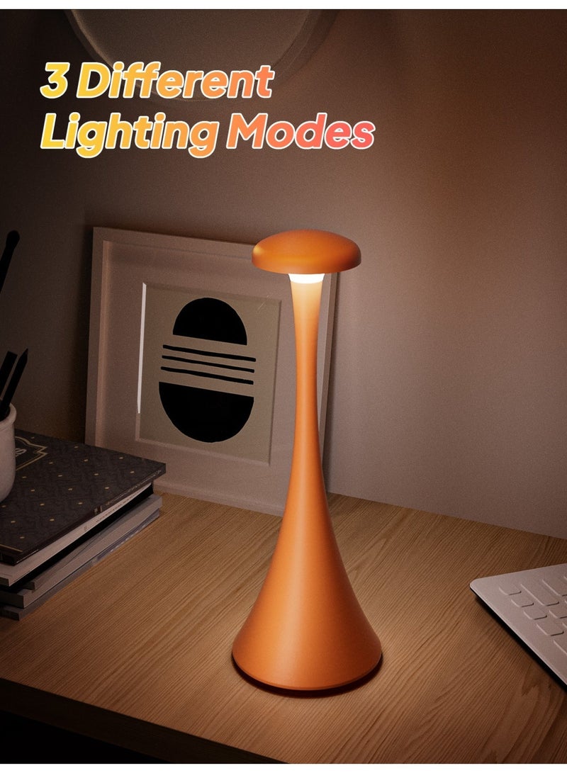 Touch Control LED Table Lamp – Rechargeable & Cordless with 3-Color Dimmable Light, Matte Plastic Shade, USB Charging – Modern Portable Downlight for Bedroom, Dining Table, Office, and Reading – Elegant Gift for Home Decor - Image 4