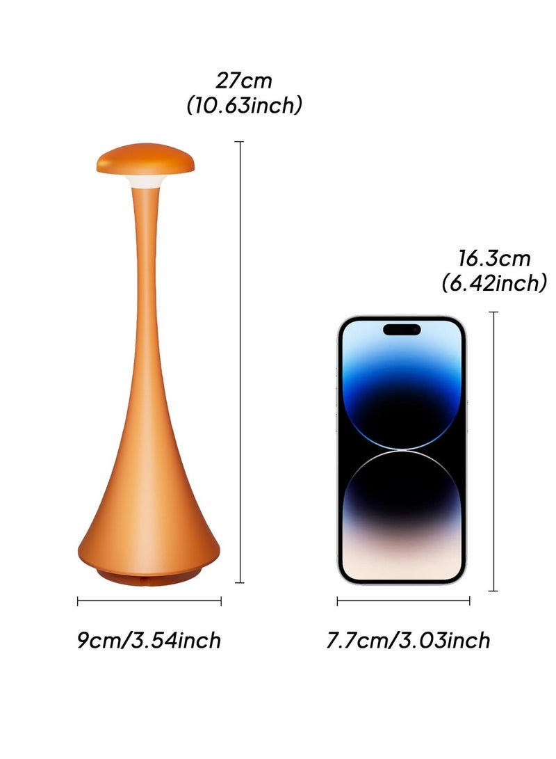 Touch Control LED Table Lamp – Rechargeable & Cordless with 3-Color Dimmable Light, Matte Plastic Shade, USB Charging – Modern Portable Downlight for Bedroom, Dining Table, Office, and Reading – Elegant Gift for Home Decor - Image 2