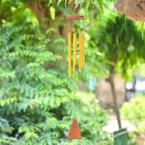 HindCraft Decorative Wind Chimes for Home | Handmade Metal Wind Chimes for Balcony, Garden, Patio & Outdoor Decor | Feng Shui Chimes for Positive Energy, Good Luck & Prosperity | Musical Hanging Bells - Image 4