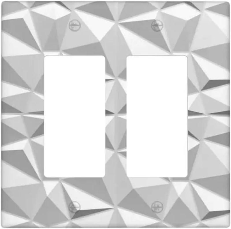Light Switch Cover 2pcs Patterned Double Rocker Switch Panel Set, Wall Socket Cover, Suitable For Living Room And Kitchen Decoration(Orange,4.9x5in(12.5x12.6cm)) - Image 1