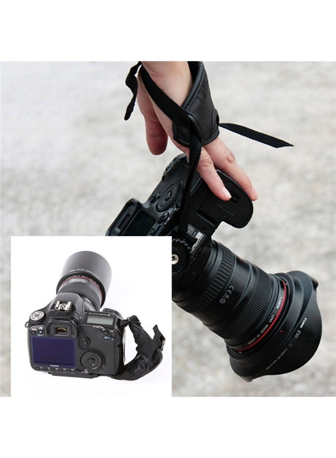 Professional Hand Grip Triangle Wrist Strap Compatible For Camera - Black Black，Padded Wrist and Grip Strap for DSLR Cameras (for Large Hands) - Prevents droppage and stabilizes Video - Image 2