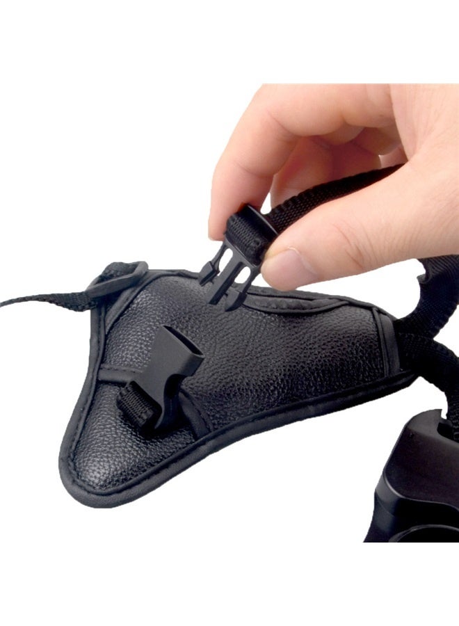 Professional Hand Grip Triangle Wrist Strap Compatible For Camera - Black Black，Padded Wrist and Grip Strap for DSLR Cameras (for Large Hands) - Prevents droppage and stabilizes Video - Image 4
