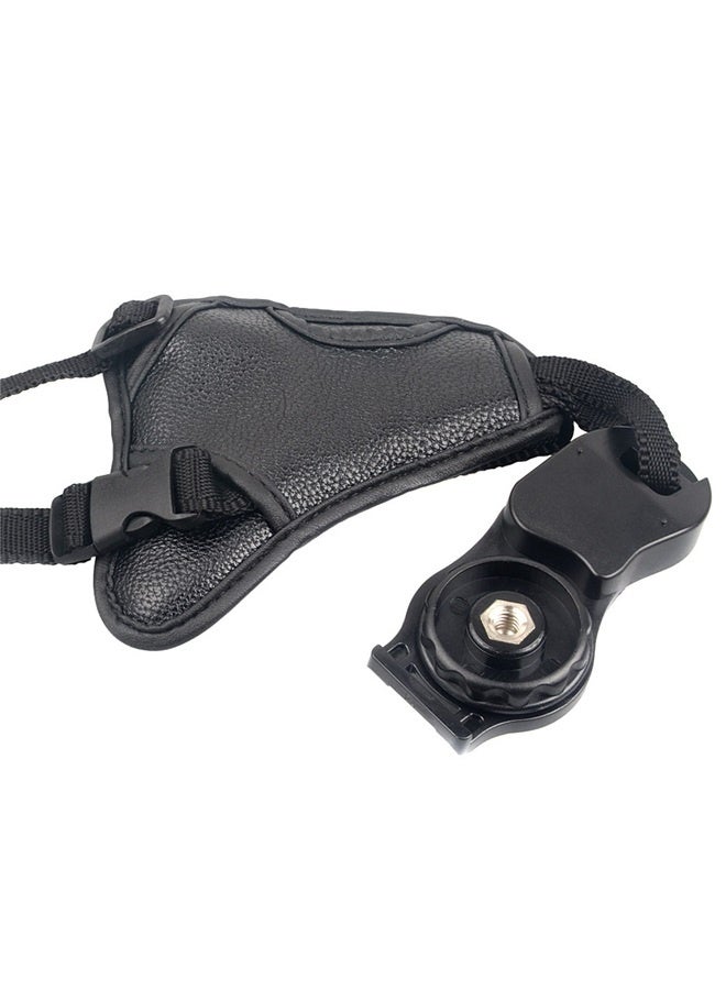 Professional Hand Grip Triangle Wrist Strap Compatible For Camera - Black Black，Padded Wrist and Grip Strap for DSLR Cameras (for Large Hands) - Prevents droppage and stabilizes Video - Image 1
