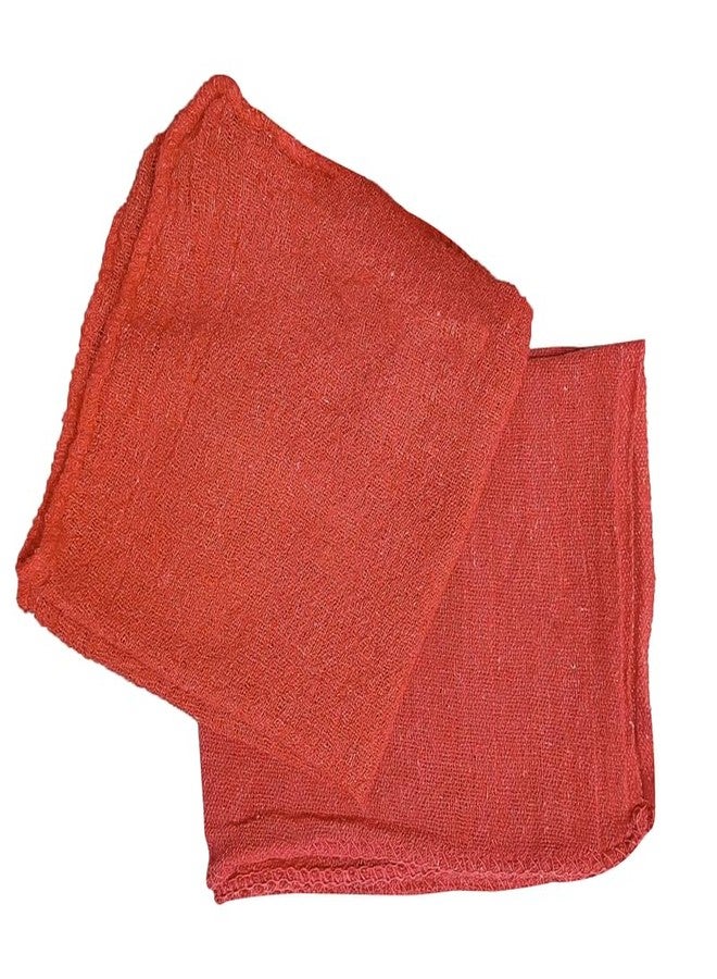 SupremePlus Auto Mechanic Shop Towels (13"x14"), 12 Pack Red - 100% Cotton Commercial Grade Rags for Cleaning & Maintenance, Garage Supplies - Professional Mechanics Reusable Wipes - Image 3