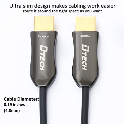 DTech Ultra Slim 200 Feet Fiber Optic HDMI 2.0 Cable 4K 60Hz 18Gbps for in-Wall Installation 200ft Projector Laptop Computer Monitor TV (61 Meters) - Image 3