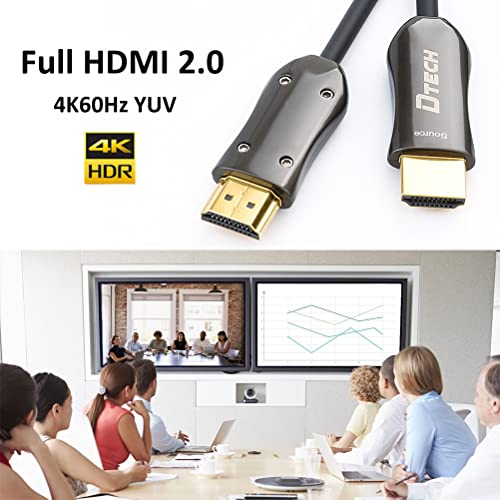 DTech Ultra Slim 200 Feet Fiber Optic HDMI 2.0 Cable 4K 60Hz 18Gbps for in-Wall Installation 200ft Projector Laptop Computer Monitor TV (61 Meters) - Image 5