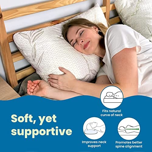 Sleepsia Cool Gel Orthopedic Memory Foam Pillows Cervical Pillow for Neck Shoulder Pain Relief Bed Pillow for Sleeping Ergonomic Support Bamboo Memory Foam King 35Lx20W - Image 2