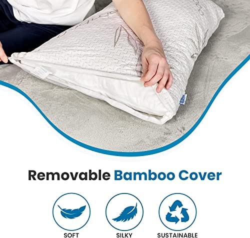 Sleepsia Cool Gel Orthopedic Memory Foam Pillows Cervical Pillow for Neck Shoulder Pain Relief Bed Pillow for Sleeping Ergonomic Support Bamboo Memory Foam King 35Lx20W - Image 4