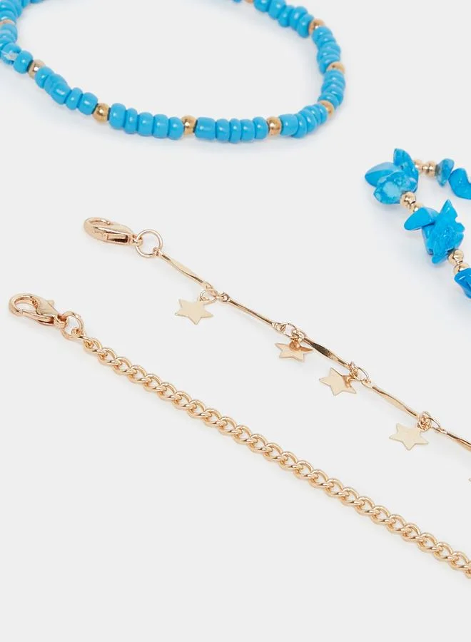 Styli Set of 4 - Star Drop Chain Anklet