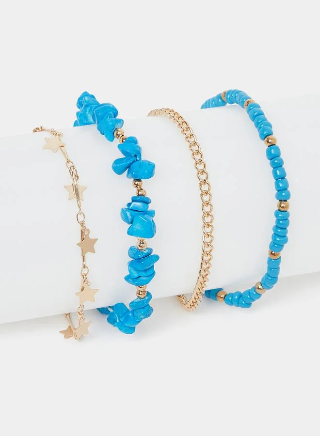 Styli Set of 4 - Star Drop Chain Anklet