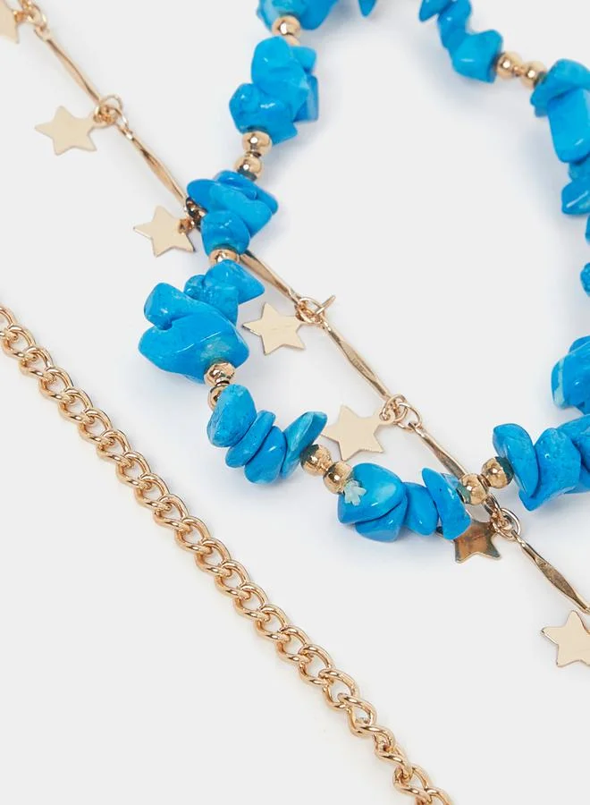 Styli Set of 4 - Star Drop Chain Anklet