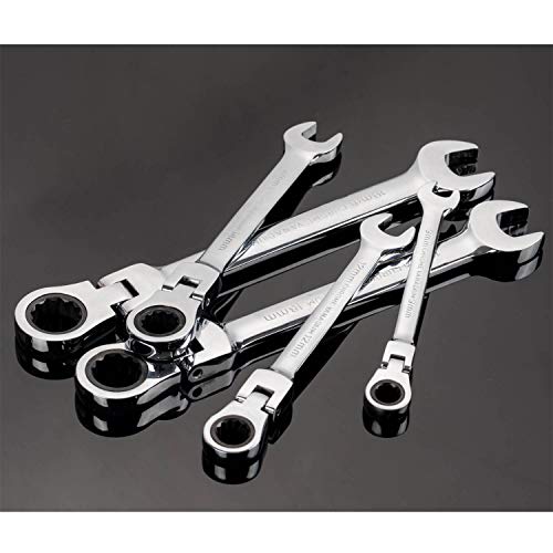 Qnkaa Flexible Ratchet Wrench Set 12pcs 8-19mm Spanner Gear Ring Ratcheting Combination Flexi Wrench Kit Metric Flex Head - Image 3