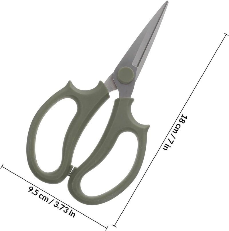 HANABASS Stainless Steel Flower Shear and Garden Scissors for Floral Arrangements, Pointed Head Pruning Tool with Thickened Blade, Gray-green Handle for Branch and Leaf Trimming - Image 2