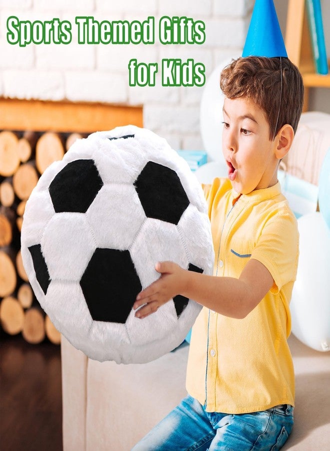 FPYWO 2Pcs Soccer Pillow Plush Round Throw Cushions, Realistic Soccer Ball Pillow for Couch Bedroom, Soft Fluffy Sports Decor Pillow, Ideal Soccer Decor Birthday Gift for Soccer Enthusiasts (15.8 Inch) - Image 5