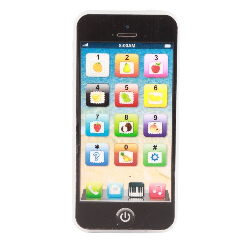 Simulation Toy Phone: Black High-Quality ABS Material - Safe Non-Toxic Burr-Free, Volume Control, Interactive Educational Toy for Toddlers 18 Months+ - Image 1
