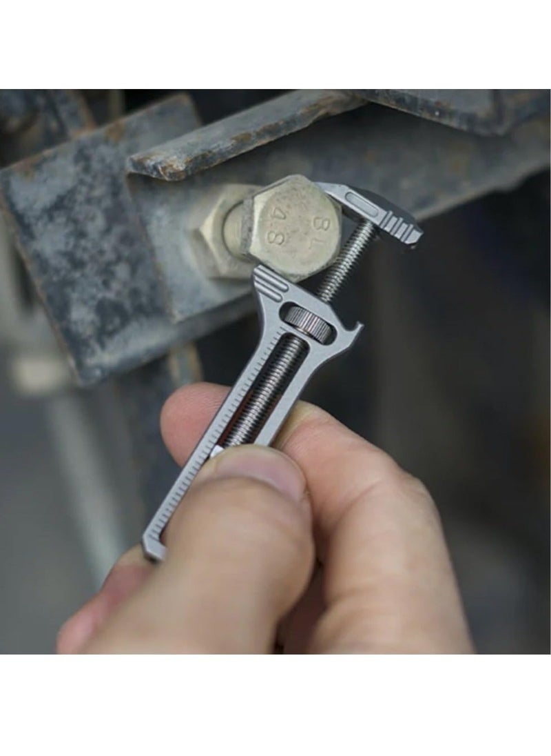 Generic - Mini Alloy Multi-tool, Multi Functional Wrench Tool Titanium Mini Spanner, Beer Opener, Nail Puller, Edc Pocket Multi Tool, for Repairing, Backpacking, Camping, and Hiking - Image 1