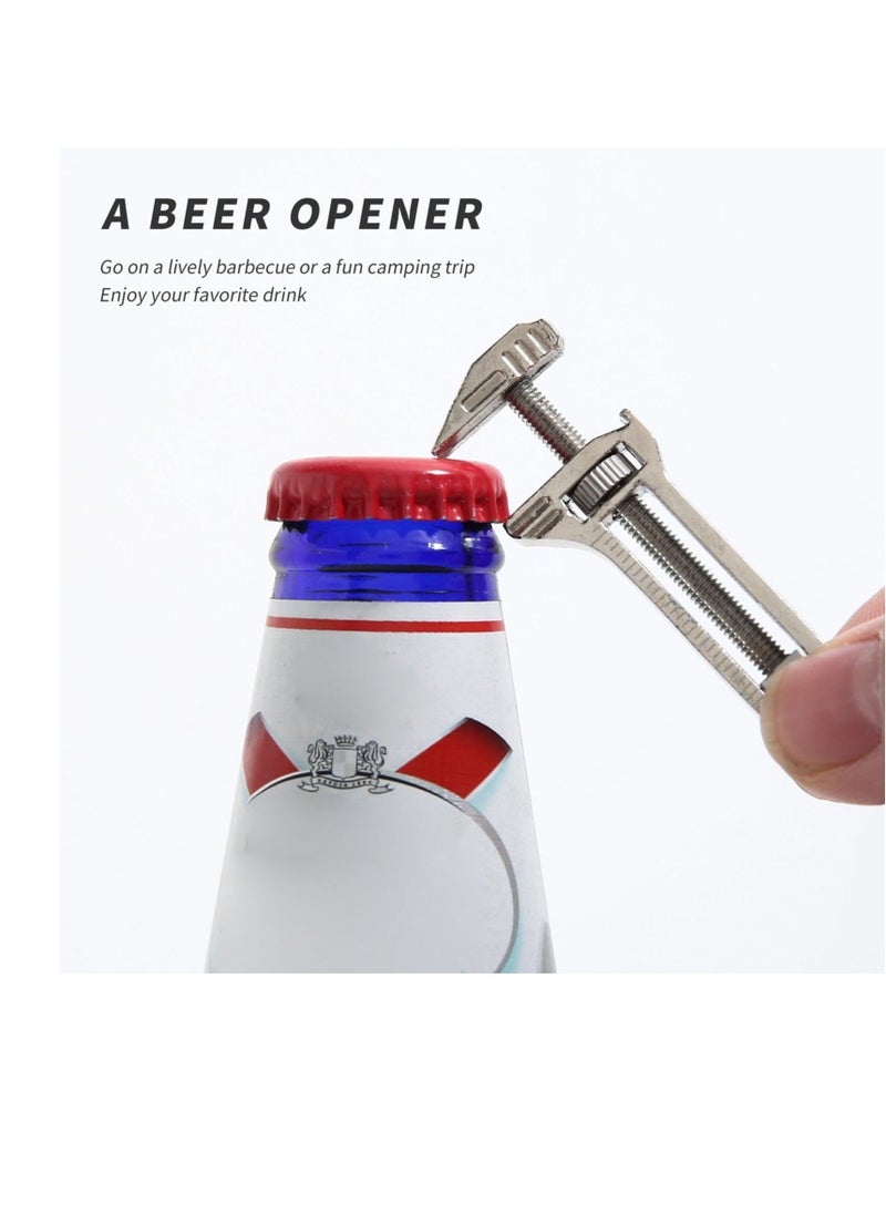 Generic - Mini Alloy Multi-tool, Multi Functional Wrench Tool Titanium Mini Spanner, Beer Opener, Nail Puller, Edc Pocket Multi Tool, for Repairing, Backpacking, Camping, and Hiking - Image 1