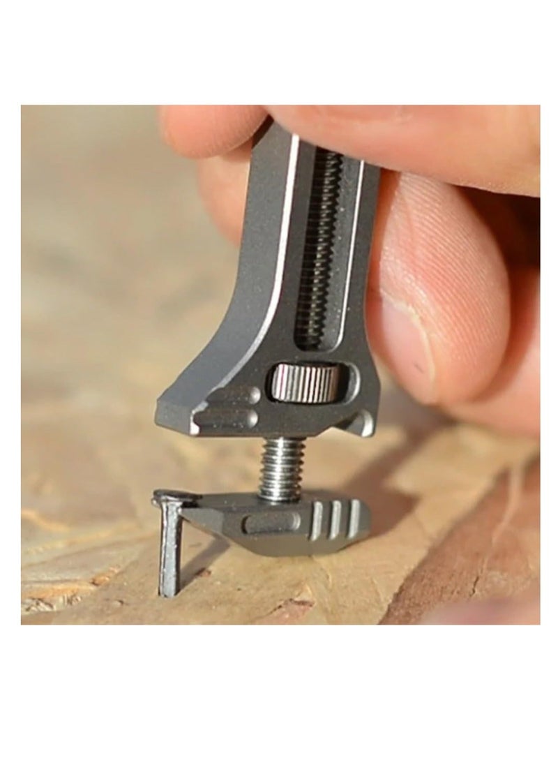 Generic - Mini Alloy Multi-tool, Multi Functional Wrench Tool Titanium Mini Spanner, Beer Opener, Nail Puller, Edc Pocket Multi Tool, for Repairing, Backpacking, Camping, and Hiking - Image 1