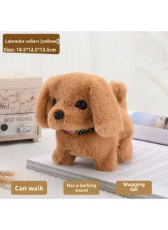 Generic Children's Toys Dogs Can Walk And Call Babies Simulation Electric Plush Puppies Adorable Boys And Girls Free Shipping-Color:Collar Labrador Yellow-Specification:Ordinary Battery + Traction Rope + Bell [25% Of People Chose]  - Image 1