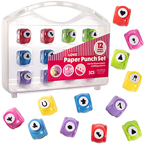 SCS Direct Love-Themed Scrapbook Paper Hole Punchers- 12 Different Designs w Carrying Case- DIY Your Own Cards, Confetti, Memory Books, Decorations, Gifts, Summer Camp Project- A Must Have Scrapbooking Essential - Image 5