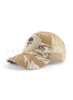 Generic Outdoor Summer Sun Protection Embroidered Duck Tongue Cap Embroidered Baseball Cap Army Fan Tactical Hat Style Nylon Material Tabby Desert 