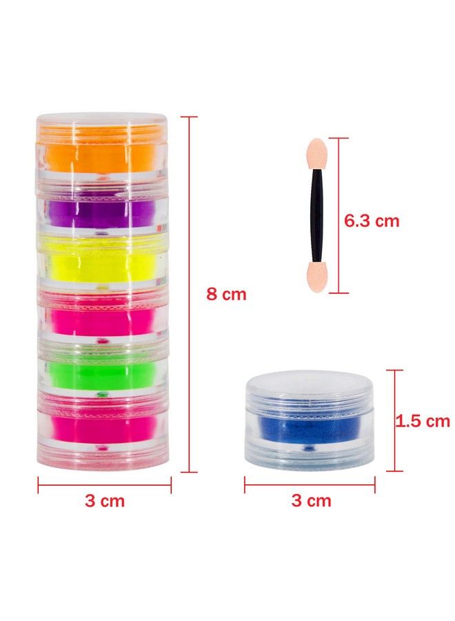 Duufin 24 Colors Nail Pigment Powder Colorful Fluorescent Powder Iridescent Glitter Pearlescent Highgloss Halo Powder With 24Pcs Eyeshadow Sticks For Nail Art Body And Crafts - Image 4