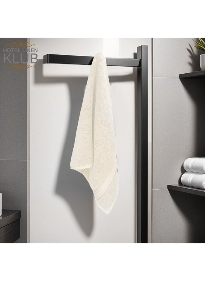Hotel Linen Klub Hotel Linen Klub LUXURY PACK of 2 Hand Towels - 100% Cotton 650 GSM Terry Dobby Border Ring Spun - Super Soft ,Quick Dry,Highly Absorbent  Size: 40x70cm, Cream  - Image 4