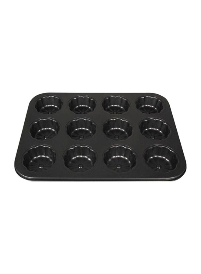 Sharpdo Non Stick 12-Hole Cake Mould Black 35x26.5x2.8cm - Image 2