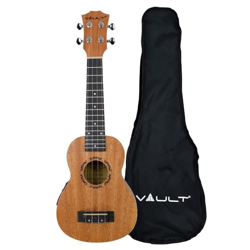 Vault UK-2000SCE 21-Inch Solid Mahogany Top Premium Electro-Acoustic Soprano Ukulele With EQ & Gig-Bag - Image 1