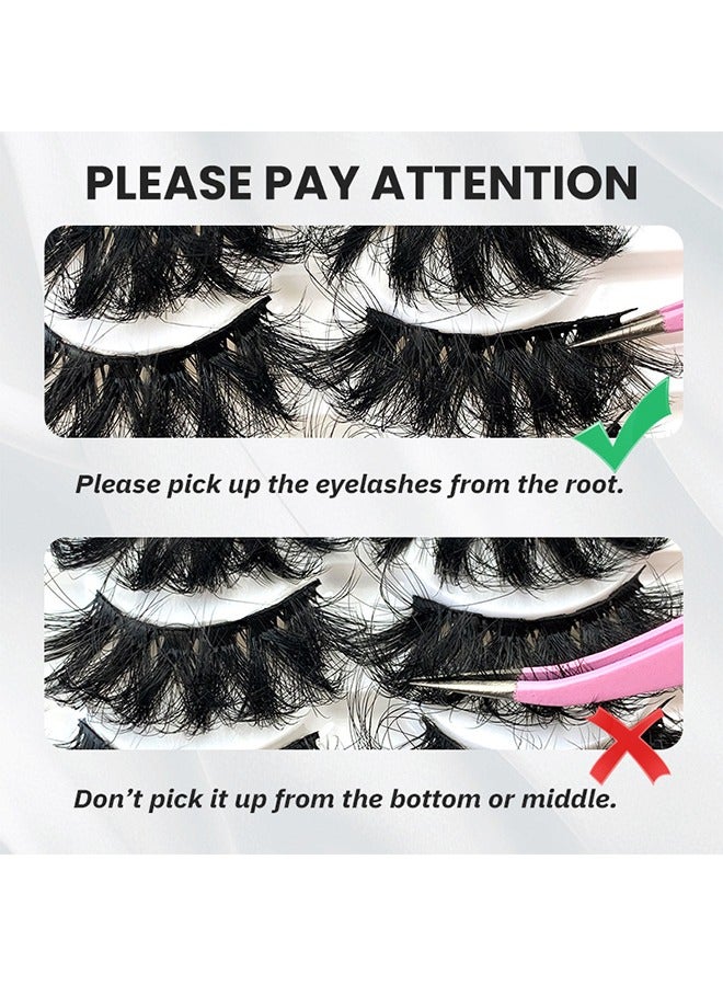 JS 5 Pairs False Eyelashes, Exaggerated Dense Imitation Mink False Eyelashes, Fluffy Messy Long Thick Faux False Eyelashes, Soft Curly Lashes, Dramatic Reusable Self Adhesive Fake Lashes Make up - Image 2