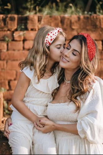 Huachi Mother's Day Headbands for Women Girls Heart Headbands Non Slip Cute Knotted Headband Fashion Women Head Bands for Hair Wide Top Knot Hairband for Women's Hair Accessories - Image 4
