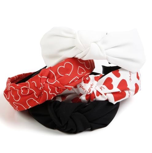 Huachi Mother's Day Headbands for Women Girls Heart Headbands Non Slip Cute Knotted Headband Fashion Women Head Bands for Hair Wide Top Knot Hairband for Women's Hair Accessories - Image 2