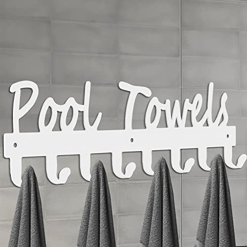Topspeeder Pool Towel Hooks for Bathroom Wall Mount Towel Rack Towel Holder Carbon Steel Hanger Organizer Indoor Outdoor for Robe, Towel, Coat, Swimsuit, Umbrella, Bag, Keys - Image 1