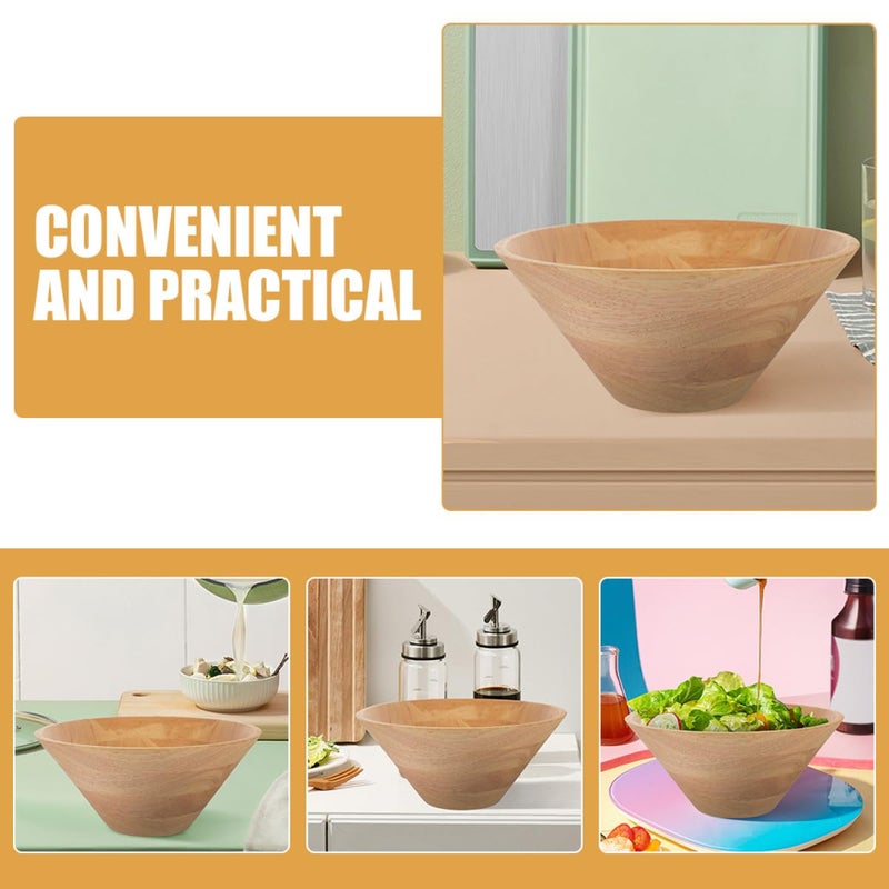 Wooden Salad Bowl Large Capacity 14x5 8cm Natural Wood Fruit Serving Bowl Lightweight - Image 5