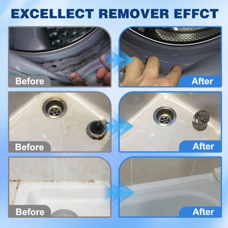 Home Stain Cleaner Gel, Washing Machine Cleaner with Brush, Deep Cleaning All-Purpose Gel for Washing Machine, Refrigerator Strips, Household Shower, Kitchen Sinks, Walls, Tiles, Bathrooms (100 ML) - Image 3