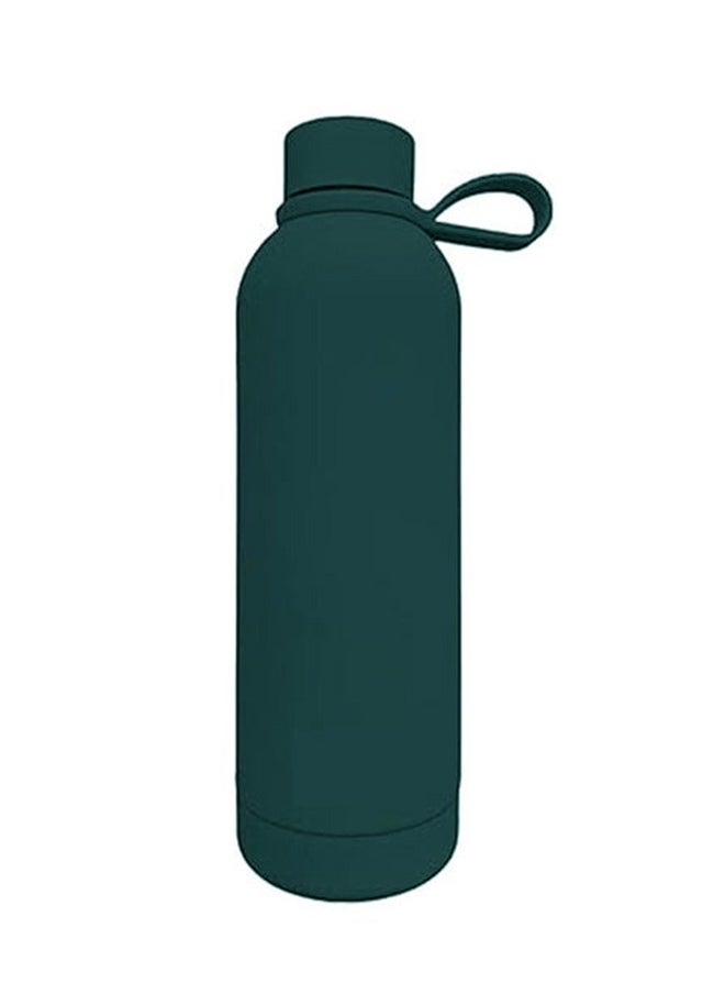 JoyousSto Stainless Steel  insulated Thermos soft touch with neck tags travel water bottle Long Lasting Hot or Cold Drinks Dark green 500ml  - Image 1
