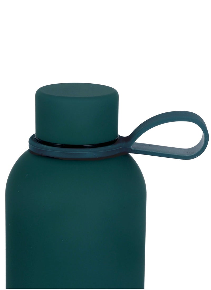JoyousSto Stainless Steel  insulated Thermos soft touch with neck tags travel water bottle Long Lasting Hot or Cold Drinks Dark green 500ml  - Image 3
